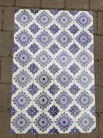 Prachtig achter kachel /fornuis 90x60cm, paarsblauw motief, Antiek en Kunst, Antiek | Wandborden en Tegels, Ophalen