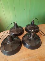 Industriële fabrieks hanglampen , zwart emaille hanglamp, Ophalen of Verzenden, Zo goed als nieuw, Minder dan 50 cm