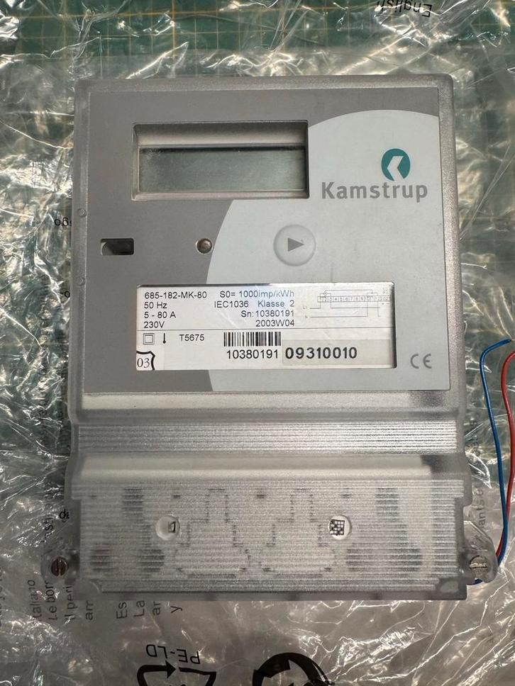 Kamstrup kWh-meter 685-182-MK-80 met M-Bus | 5–80A | 230V, Doe-het-zelf en Verbouw, Elektra en Kabels, Gebruikt, Overige typen