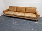 3 zits bank in cognac bruine stof, Ophalen, 250 tot 300 cm, Driepersoons, 75 tot 100 cm