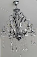 Kroonluchter zilver/glas, Huis en Inrichting, Lampen | Kroonluchters, Ophalen, Zo goed als nieuw