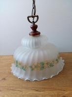 Hanglamp.Jaren 70. Vintage.Glas/messing., Gebruikt, Vintage Jaren 70, Ophalen of Verzenden, Minder dan 50 cm