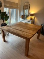 Massief Teakhouten vierkante Tafel - Indonesië, Ophalen, Gebruikt, 150 tot 200 cm, Vijf personen of meer