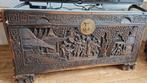 Antieke Chinese Opbergkist met Houtsnijwerk, Ophalen of Verzenden