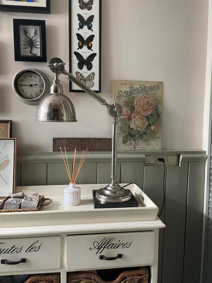 riviera maison tafel lamp bureaulamp grosvenor, Huis en Inrichting, Lampen | Tafellampen, Zo goed als nieuw, Minder dan 50 cm