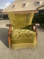 Groene fauteuil, Huis en Inrichting, Fauteuils, Ophalen, Gebruikt, Hout