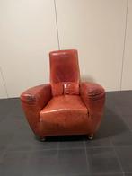 Longa design fauteuil cogac bruin gerard van den berg, Ophalen of Verzenden, 75 tot 100 cm, Leer, 50 tot 75 cm