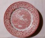Broadhurst rood set 6 Engelse ontbijtborden bloemen rand, Antiek en Kunst, Ophalen of Verzenden