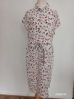 Witte jurk met roze panterprint en ceintuur maat xs, Wit, Ophalen of Verzenden, Zo goed als nieuw, Knielengte