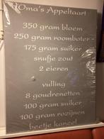 Canvas met recept Appeltaart € 10,00., Ophalen, Nieuw