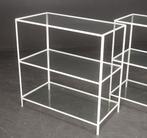 vintage displaystelling | winkeltafels | sidetable | Deens, Met plank(en), Gebruikt, Glas, Minder dan 100 cm