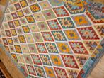 Handgeweven oosterse wollen kelim 290x202, Huis en Inrichting, Stoffering | Tapijten en Kleden, Info@SlatsAntiek.nl, Crème, Vof Slats Antiek