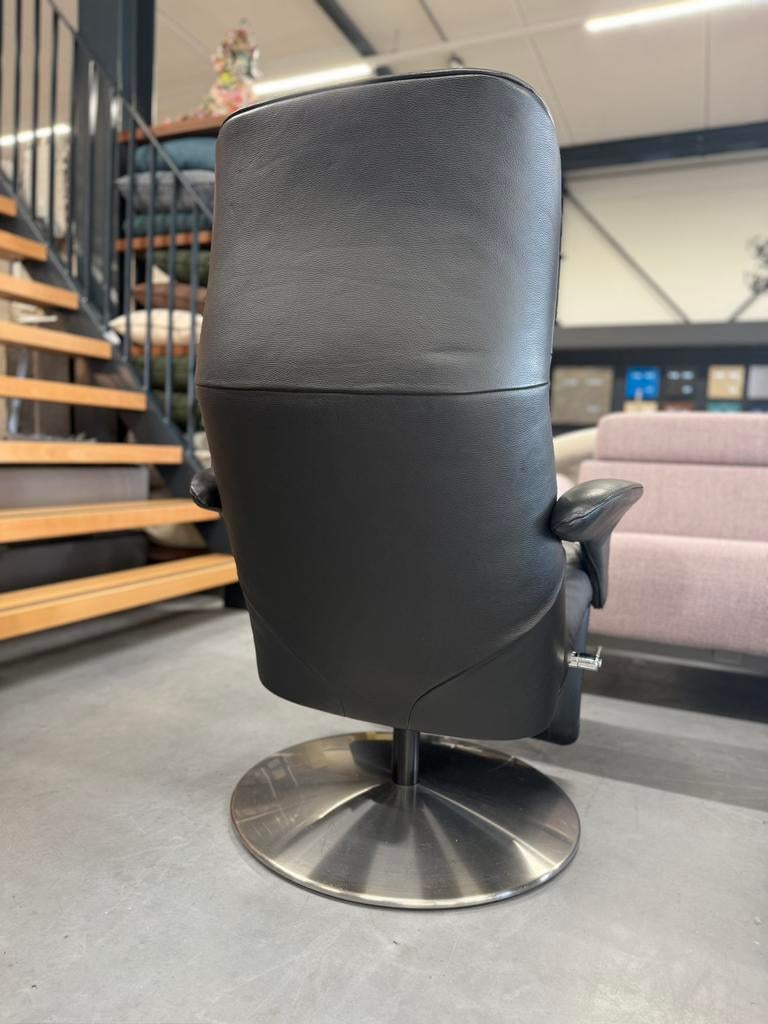 Nieuwstaat Jori Symphony S Relaxfauteuil zwart leer Stoel, Huis en Inrichting, Jori, Nieuw, Ophalen of Verzenden, 50 tot 75 cm