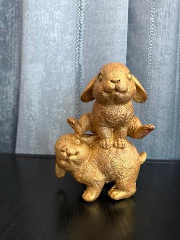Beeld konijn konijnen goud nieuw beschikbaar voor biedingen