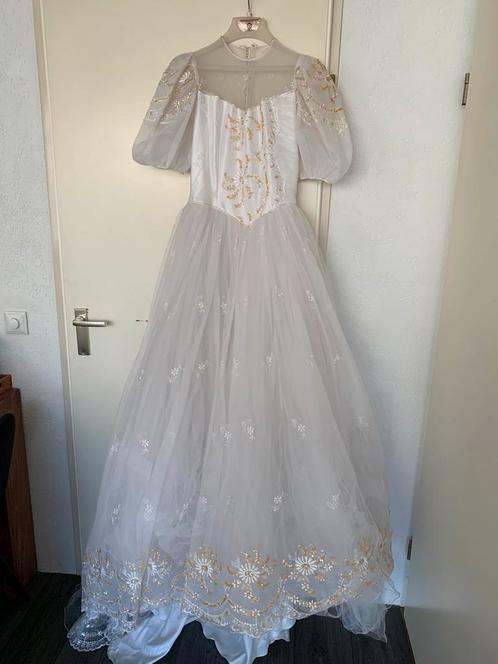 Vintage bruidsjurk, Kleding | Dames, Trouwkleding en Trouwaccessoires, Zo goed als nieuw, Trouwjurk, Wit, Verzenden