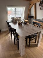 Eettafel met 4 stoelen - 90x180 cm, Ophalen, Gebruikt, 50 tot 100 cm, 150 tot 200 cm
