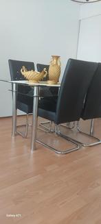 Tafel met glazen tafelblad, erg mooi, Ophalen, 100 tot 150 cm, 50 tot 100 cm, Vijf personen of meer