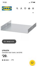 Ikea - UTRUSTA: console voor oven, Huis en Inrichting, Keuken | Keukenelementen, Ophalen, Gebruikt, 50 tot 100 cm, Minder dan 100 cm