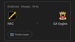Nac - Go Ahead Eagles (2x toegang b-side via seizoenkaart), Tickets en Kaartjes, Twee personen, April