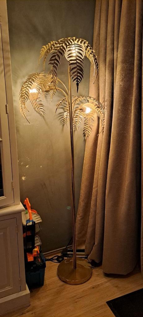 Vloerlamp goud palmboom, Huis en Inrichting, Lampen | Vloerlampen, Gebruikt, 150 tot 200 cm, Ophalen