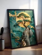 Uniek XXL Glasschilderij | Emerald Bonsai - 6 sizes, Verzenden