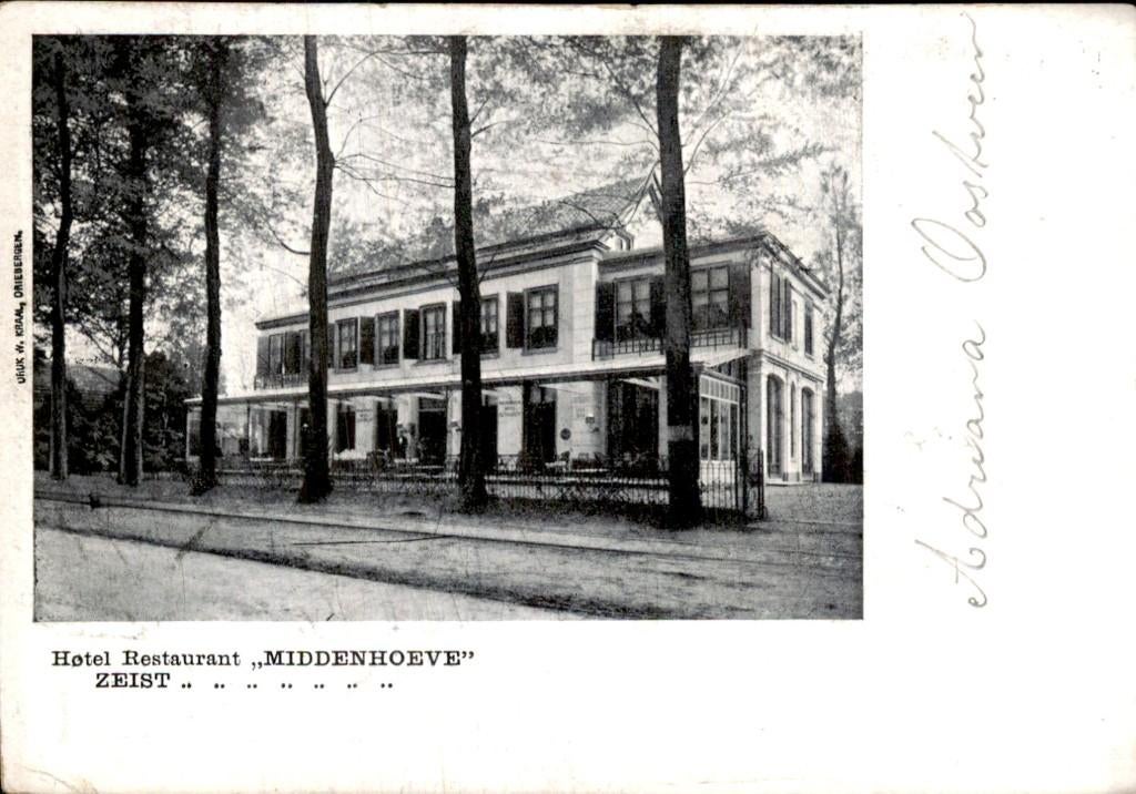 Hotel restaurant- Middenhoeve Zeist, Ophalen of Verzenden, Voor 1920, Gelopen, Utrecht
