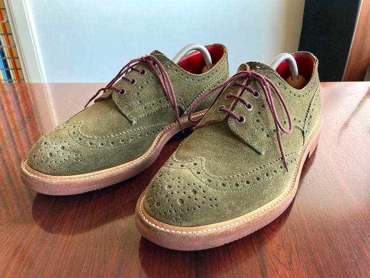 Tricker’s, suede full brogues 45 UK10.5 Vibram, Kleding | Heren, Schoenen, Zo goed als nieuw, Overige kleuren, Verzenden