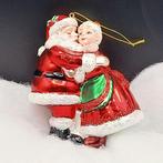 Lief Kerstornament Glas Mr & Mrs Santa Claus 13cmh, Ophalen of Verzenden, Zo goed als nieuw
