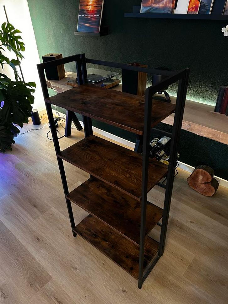 Stalen kast met houten planken, Huis en Inrichting, Kasten | Stellingkasten, Zo goed als nieuw, Ophalen