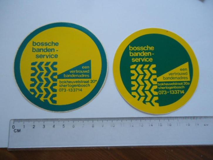 sticker oud Bossche bandenservvice hertogenbosch garage retr, Verzamelen, Stickers, Zo goed als nieuw, Bedrijf of Vereniging, Verzenden