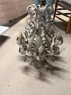 Mooie grijze brocante lamp met bladeren, Ophalen, Gebruikt, Metaal