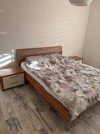 Bed 160x200 + 2 Nachtkasten + Commode + Spiegel, Ophalen, Gebruikt, Tweepersoons