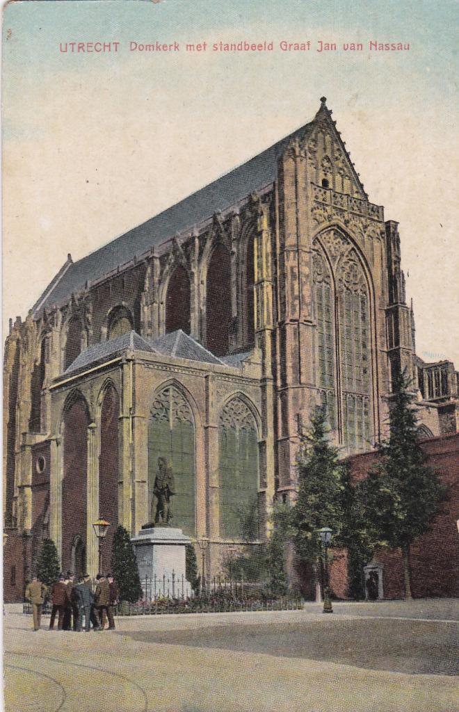 utrecht  domkerk 1918  tekst zegel ,standbeeld, Verzamelen, Ansichtkaarten | Nederland, Noord-Brabant, Voor 1920, Ophalen of Verzenden