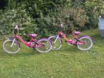 2x kinder fiets roze paars, Ophalen, Minder dan 16 inch
