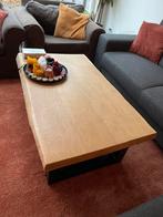 Massief eiken salontafel, Ophalen, 100 tot 150 cm, 50 tot 100 cm, Zo goed als nieuw