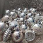26 oude glazen zilveren kerstversiering, Ophalen of Verzenden