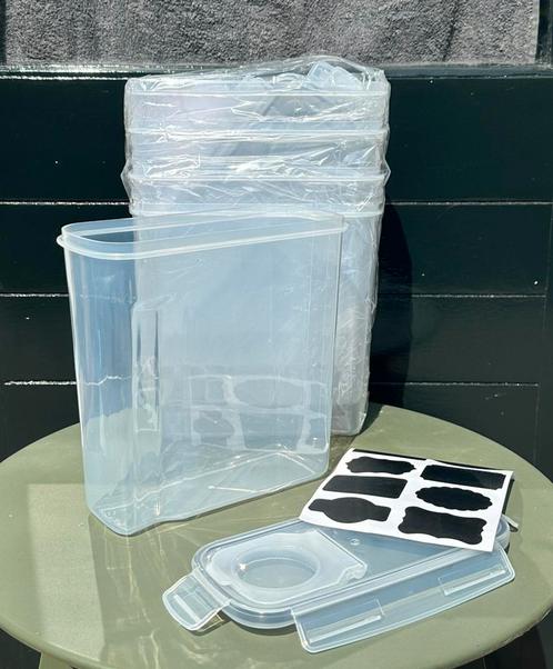Set van 4 voorraad bussen, 4 liter afsluitbaar, Huis en Inrichting, Keuken | Potten en Pannen, Nieuw, Pot, Bus of Blik, Overige materialen