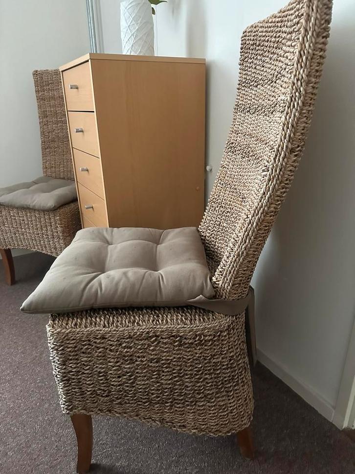 Rotan (rieten) stoelen 4 stuks, Huis en Inrichting, Stoelen, Zo goed als nieuw, Ophalen