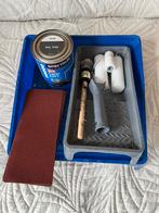 Blik grijze verf RAL 7043 + accessoires, Ophalen, Nieuw, Verf, Grijs