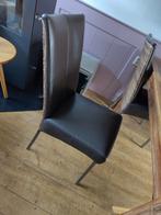 6 Bruine Eetkamerstoelen met Riet, Huis en Inrichting, Stoelen, Ophalen, Gebruikt, Riet of Rotan, Bruin