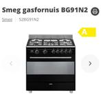 Smeg Zwart Gasfornuis 5-pits + Elektrische Oven, Witgoed en Apparatuur, Fornuizen, Ophalen, Gebruikt, 60 cm of meer, Grill