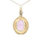 Gouden Hanger met Rose Siersteen 14 KRT, Ophalen of Verzenden, Zo goed als nieuw, Goud, Goud