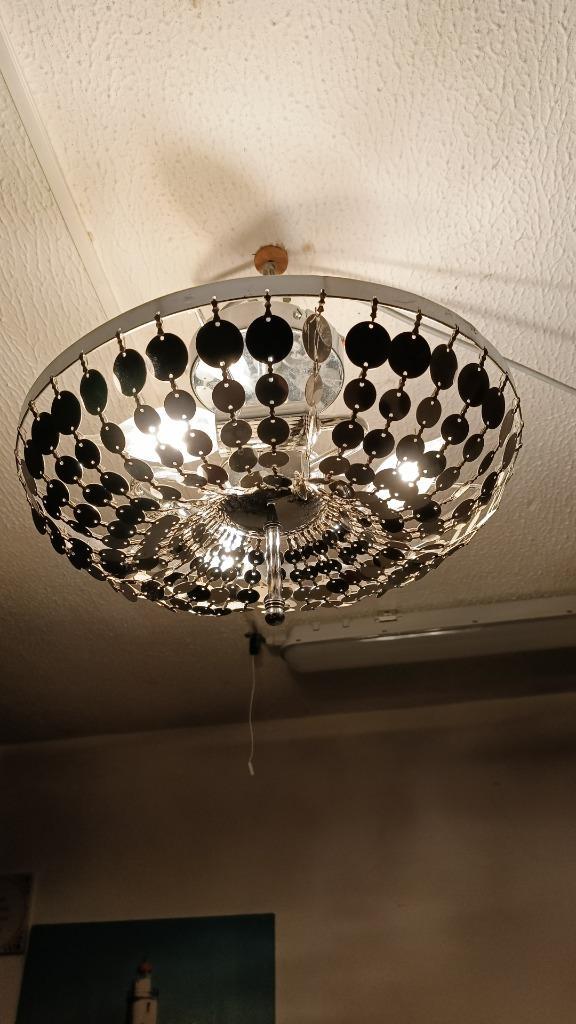 Moderne glimmer-hanglamp – disco in je woonkamer!, Huis en Inrichting, Lampen | Hanglampen, Gebruikt, Minder dan 50 cm, Kunststof