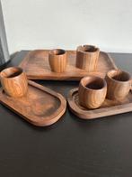 Houten bestek hand gemaakt, Ophalen, Zo goed als nieuw, Rechthoekig, Hout