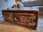 Houten Rijdbare Kast/Salontafel, Ophalen, 100 tot 150 cm, Vintage, 50 tot 100 cm