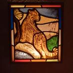 Loodglas raam met verlichting., Antiek en Kunst, Ophalen of Verzenden