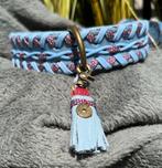 *SALE* Halsband jeansblauw leer babyblauw nappa 40-49, Ophalen of Verzenden, Handgemaakt, Nieuw