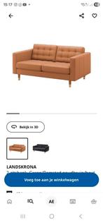 Leren bruine bankstel zeer mooi van ikea 3 jaar zgan, Huis en Inrichting, Ophalen, Zo goed als nieuw, Tweepersoons