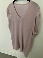 Fijn gebreide top, maat M, roze, glitter, pofmouwen, Vivance, Maat 38/40 (M), Verzenden, Zo goed als nieuw, Korte mouw