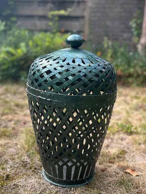 Metalen decoratie windlicht voor binnen of buiten, Tuin en Terras, Buitenverlichting, Gebruikt, IJzer, Ophalen of Verzenden